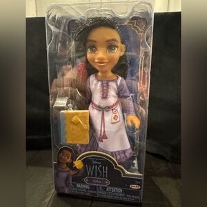 Disney WISH Asha Doll in Lavender and Pink Outfit with Yellow Book NEW